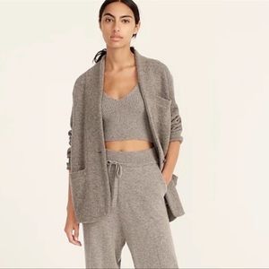 J. Crew Cocoon Heather Graphite Cozy Alpaca Merino Wool Blend Sweater Blazer